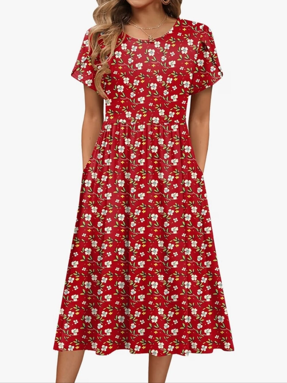 Short Sleeve Midi Dress Casual